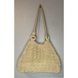 Summer Macrame Handbag Ivory Cotton Rope Boho Hippie Shoulder Bag Purse Tote